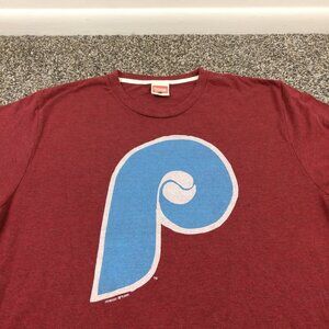 2020 Philadelphia Phillies T-Shirt Homage Vintage Logo Tri Blend Mens Large